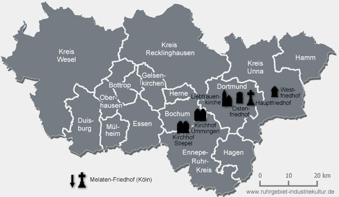 Übersichtskarte Friedhof Ruhrgebiet