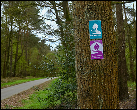 Wegmarkierung Landstreifer Zwischen Stever und Lippe und Hohe-Mark-Steig Wasserroute