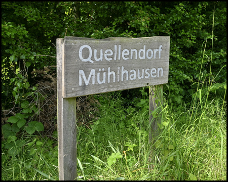 Ortsschild: Quellendorf Mühlhausen